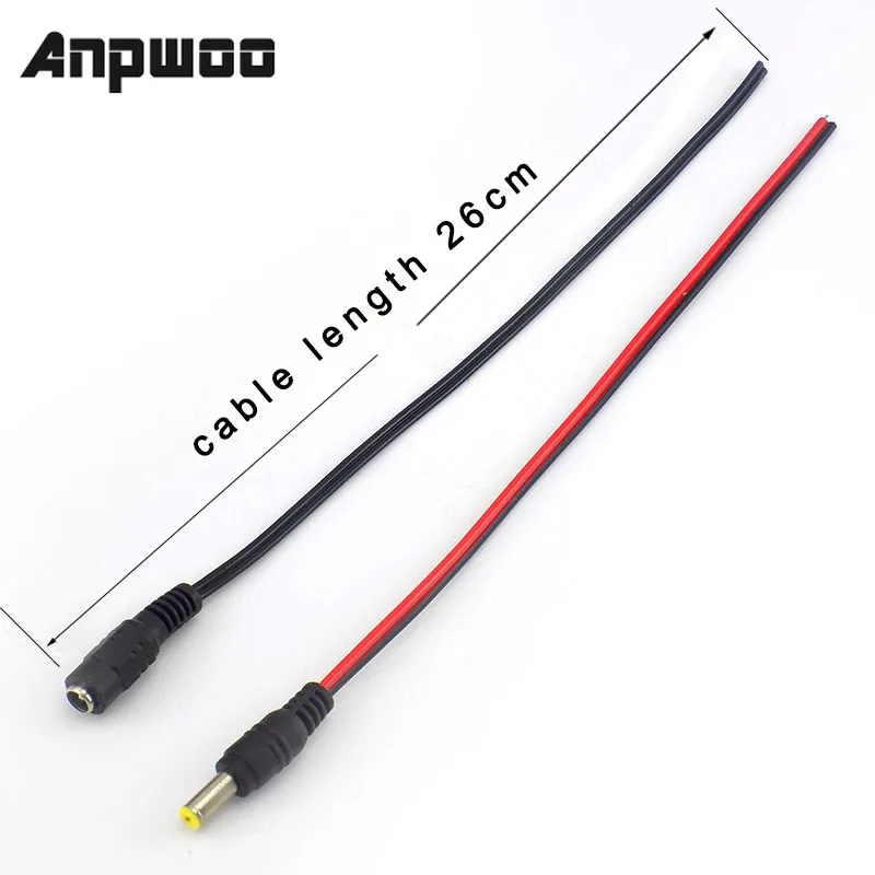 

DC Male Female Connectors Plug Power Cable cord wire for CCTV video Camera Security 12v Extension Cable Plug Adaptor 2.1*5.5mm