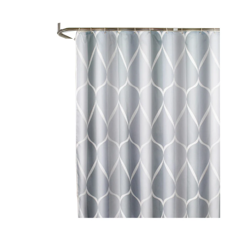 Waterproof Shower Curtain with 12 Hooks Geometric Printed Water Drop Pattern Polyester Cloth Bathroom Accessories shower curtains