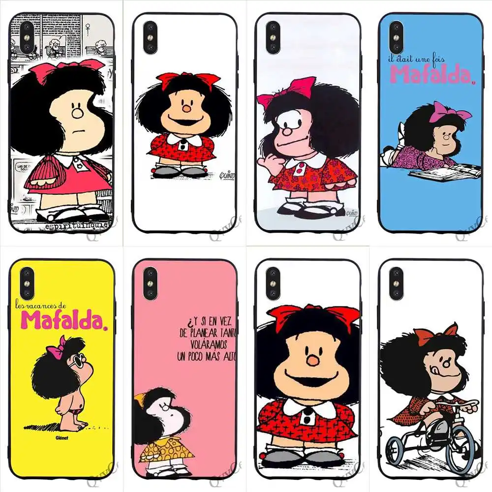 

Protective Mafalda Phone Cover for iPhone 6S Case 8 XR X 7 Plus 6 5 5S SE Xs Max Soft