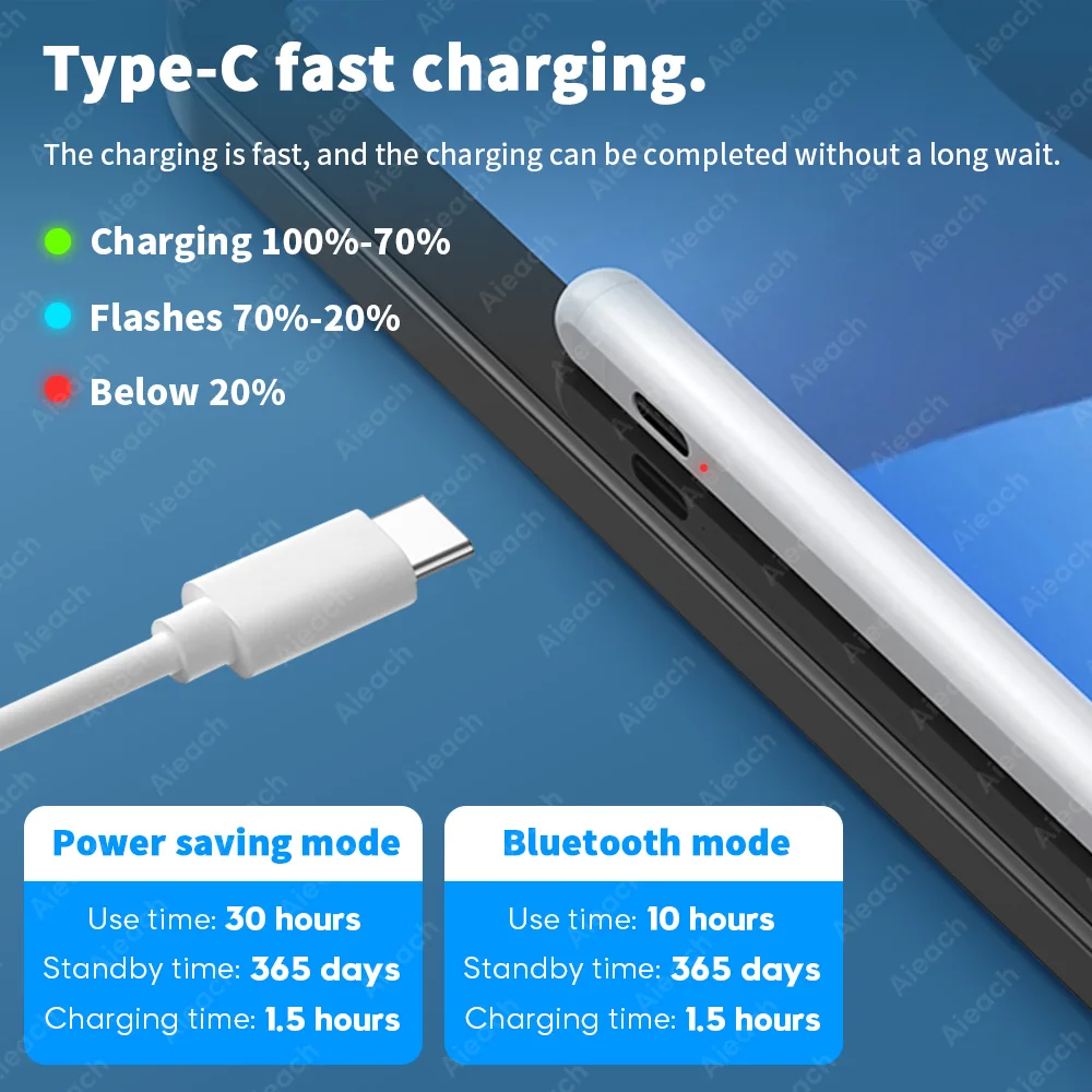 For Apple Pencil 2 iPad 23th Gen Bluetooth Stylus Pen For iPad Drawing Touch Pen For iPad 2021 2020 2019 2018 With Power Display