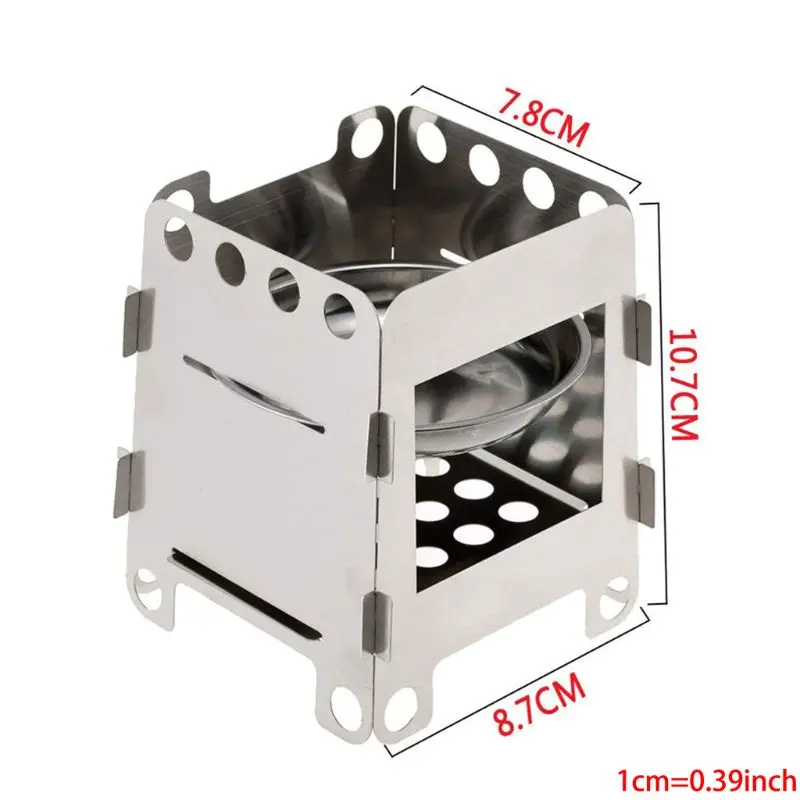 

Camping Stove Wood Burning Stoves Potable Folding Stainless Steel Backpacking Stove for Picnic BBQ Camp Hiking