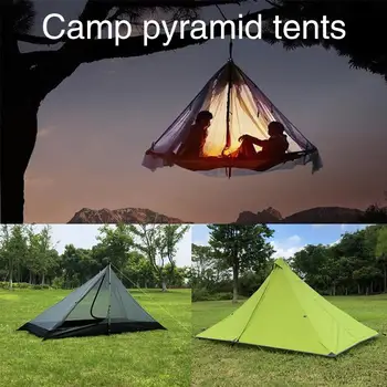 

Durable Pyramid Tent Camping Tent Green Bedding Mosquito Net Hanging Bed Hiking Folding Tent Outdoors Hunting Oxford Cloth