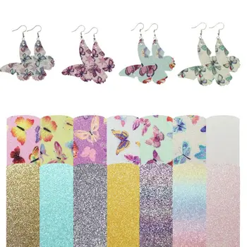 

14 Styles Butterfly Leather Bow Earrings Making Kit PU Synthetic Leather Sheet for Earrings Hair Bows DIY Craft Jewelry Making