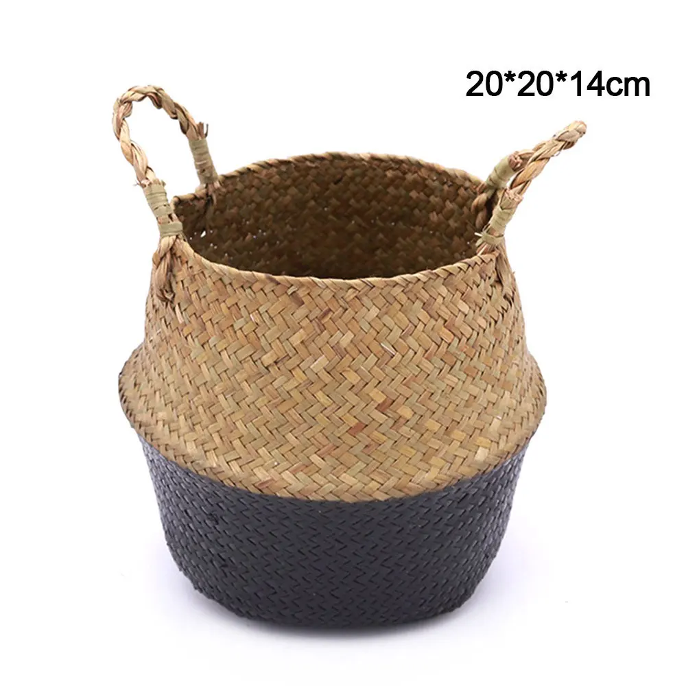 Корзина для цветочного горшка из ротанга, Соломенная Корзина, плетеные морские водоросли, складной цветочный горшок для белья, ваза для цветов, домашняя садовая подвесная корзина для свадьбы - Цвет: D1