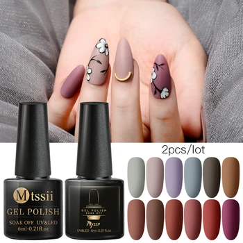 

Mtssii 6ML Matte Top Coat Color UV Gel Nail Polish Autumn Winter Semi Permanent Soak Off UV Gel Varnish DIY Nail Art Gel Paint