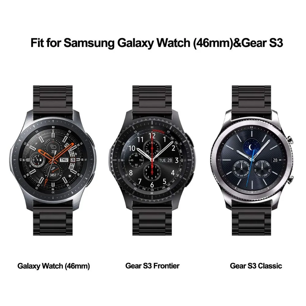 22 мм Универсальная Миланская петля для samsung gear S3 Classic/S3 Frontier/galaxy watch 46 мм регулируемый ремешок из нержавеющей стали