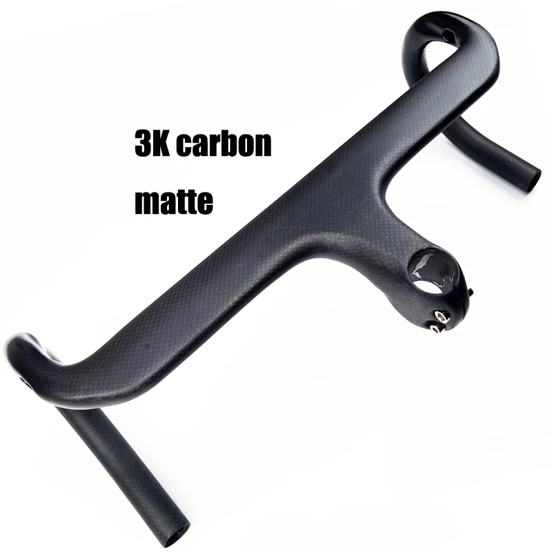 3K 420x120 matte 3k Углеродное волокно, руль для шоссейного велосипеда, интегрированный руль, полностью углеродное волокно, руль со стволом, велосипедные части, изогнутый руль - Цвет: 3K 420x120 matte