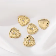 

14K gold wrapped eyes love diamond pendant hand DIY made bracelet necklace jewelry material accessories