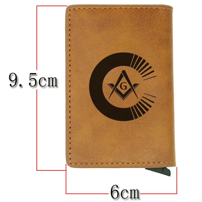 Классический масонский логотип дизайн Rfid кошелек классический для мужчин и женщин Кредитная карта черные кожаные кошельки короткий