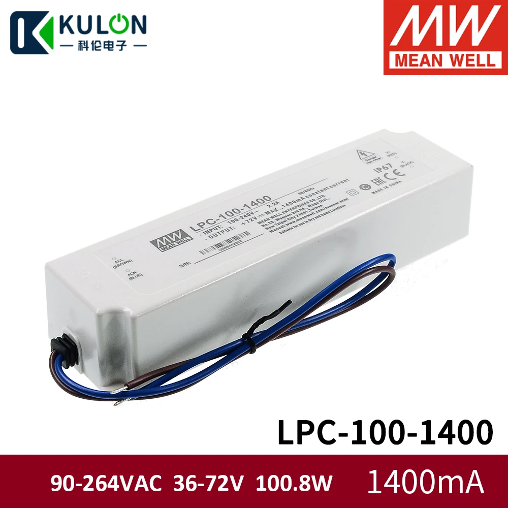 Оригинальный Meanwell LPC 100 Водонепроницаемый светодиодный источника питания с одним