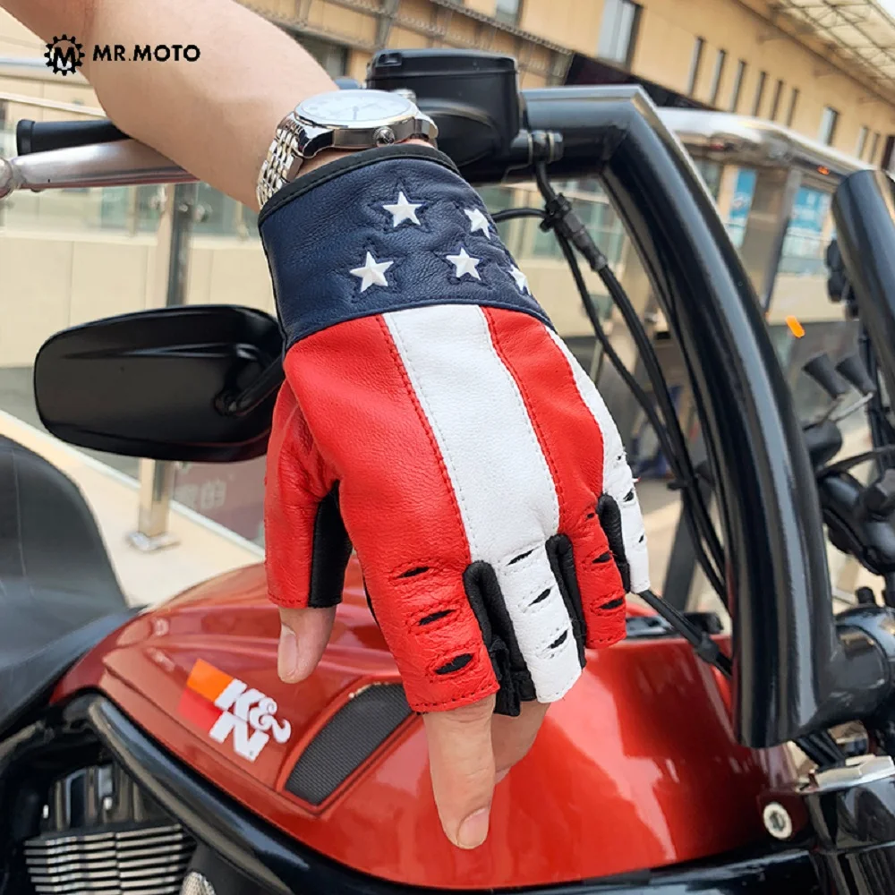 Г. Новые летние перчатки MR. moto с полупальцами, полностью кожаные Перчатки для мотоциклистов, внедорожные гоночные перчатки, автомобильная перчатка, анти-осенняя дышащая