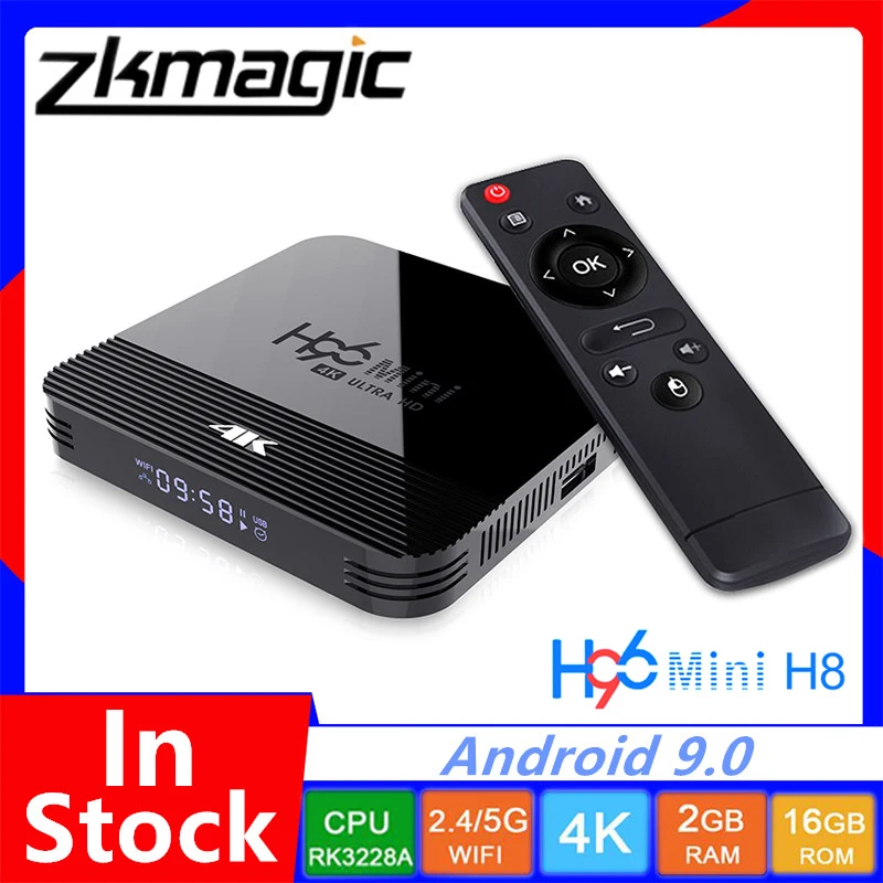 Smart TV Box H96 Mini H8 Android 9.0 Set-top 2GB 16GB Rockchip RK3328A 1080p 4K BT 2.4G 5G Wifi Google Store | Электроника