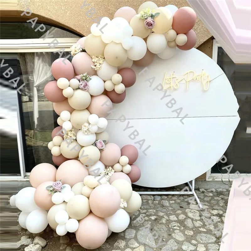 

95Pcs Skin Color Retro Pink Balloons Arch Garland Kit White Latex Balloon Set Wedding Birthday Party Decor Baby Shower Globos