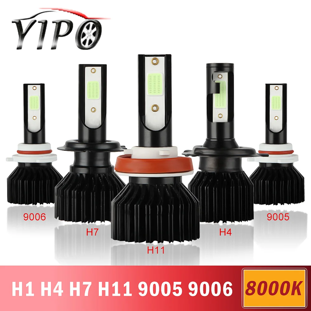 2 шт. h7 светодиодные фары h11 h1 h4 9005 hb3 9006 hb4 фары h4 светодиодные COB Автомобильные лампы комплект фар авто Стайлинг 12 В 8000 К