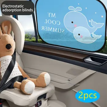 

2pcs Car Side Window Sunshade Cartoon Patterned Auto Sun Shades Protector Foldable Car Cover for Baby Child Kids Car Styling