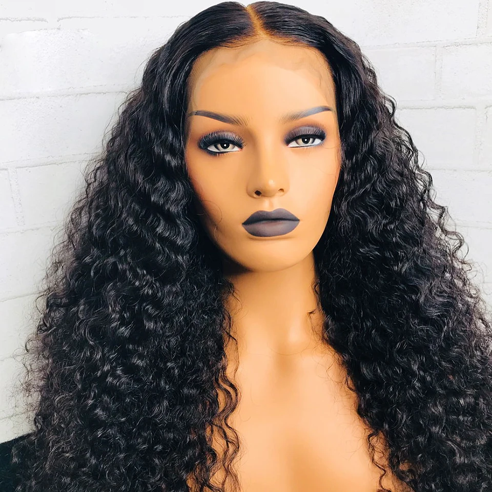 Full Lace Human Hair Wigs Brazilian Kinky Curly Human Hair Wig Pre Plucked with Baby Hair Short Curly Full Lace Wig