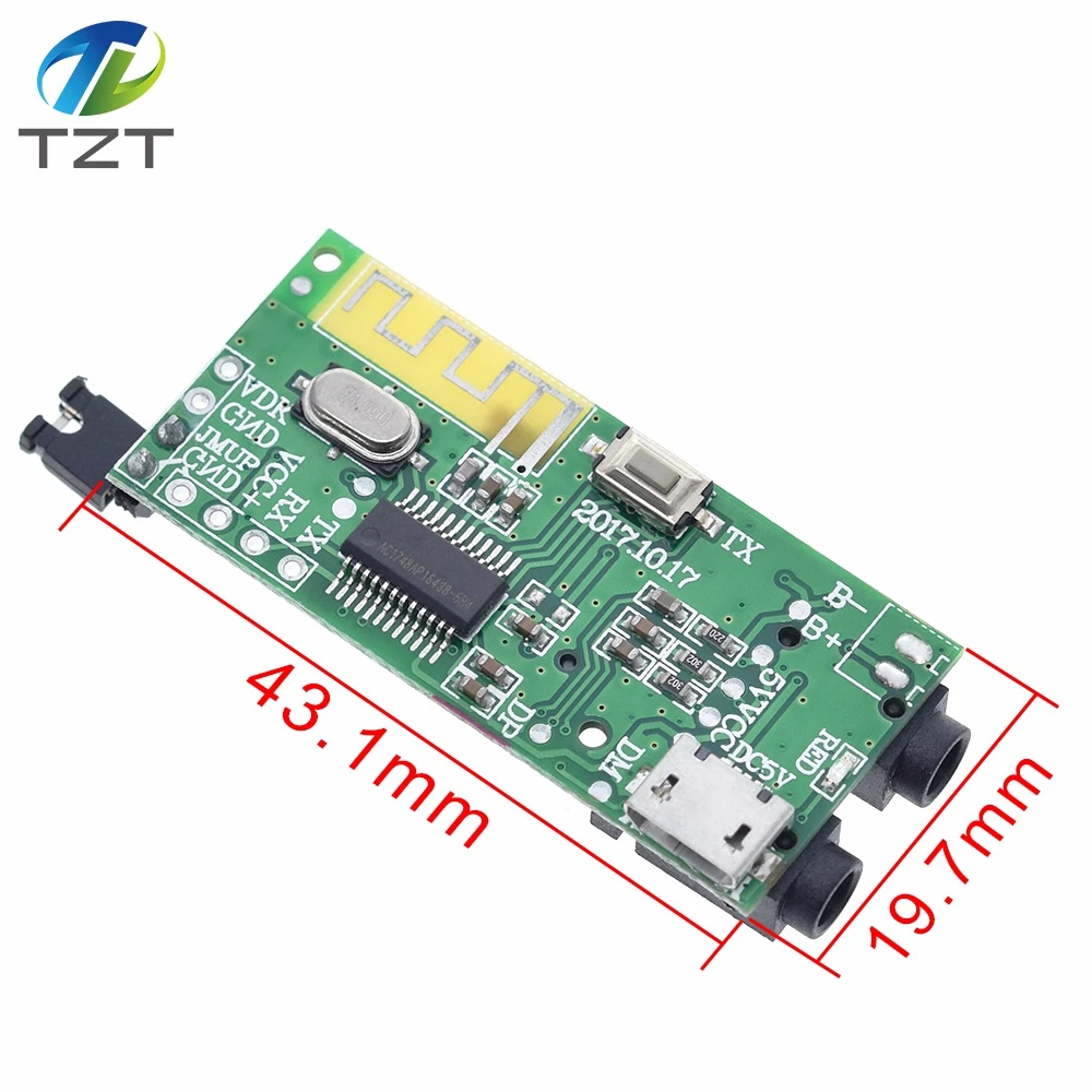 

Bluetooth 4.2 Stereo Audio Transmitting and Receiving Module Wireless USB 3.5mm Audio Interface TF Card MP3 DIY