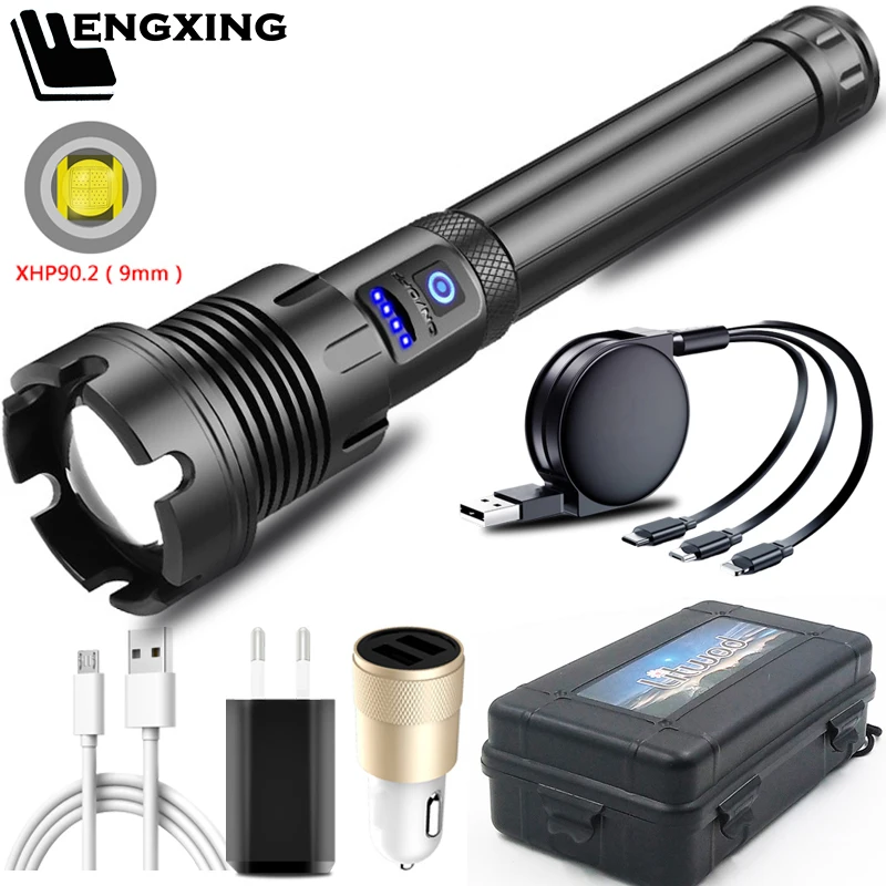 XHP90.2 4 ядерный светодиодный фонарик с функцией внешнего аккумулятора фонарь