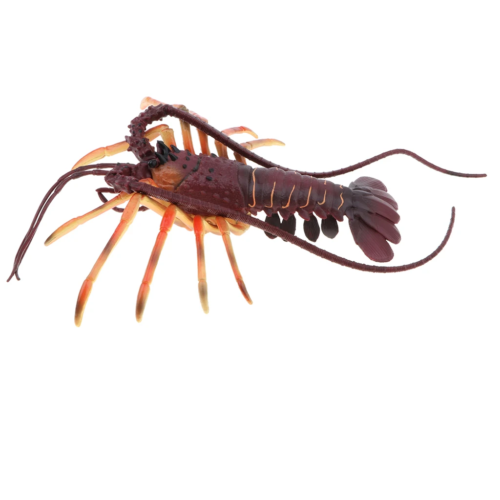 Plastic 15 Inch Spiny Lobster Ocean Creature Animal Model Figurine, Kids Teaching Toy Collectible
