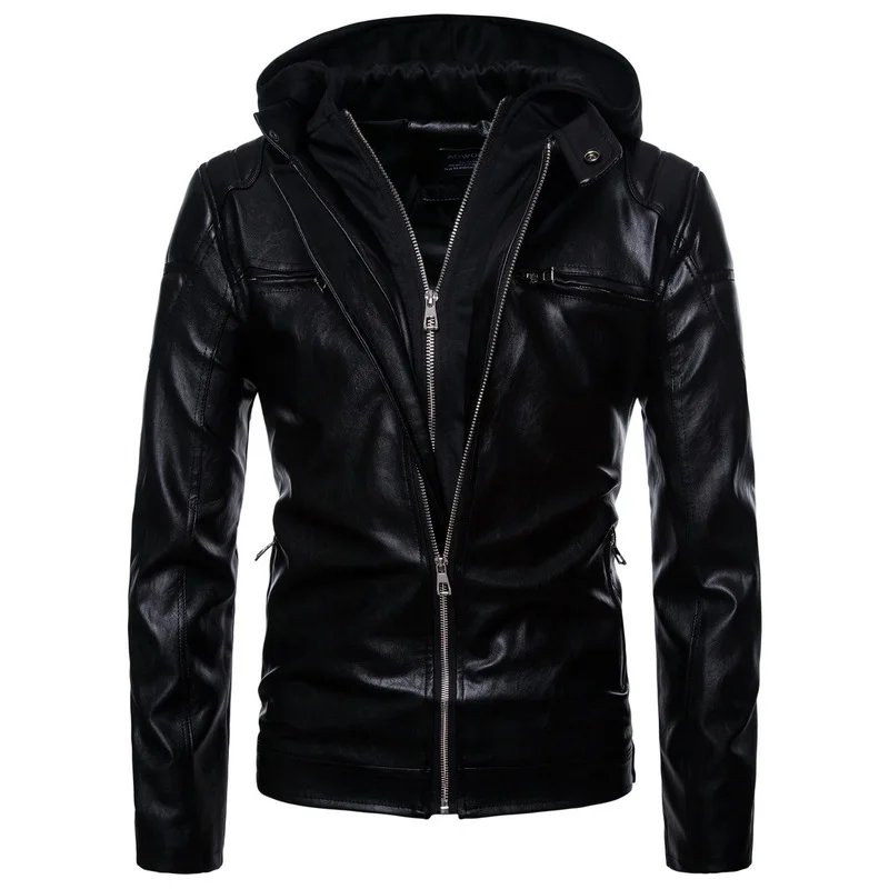 

Mens Leather Jackets High Quality Classic Motorcycle Jacket Male Plus faux leather jacket men 2019 spring