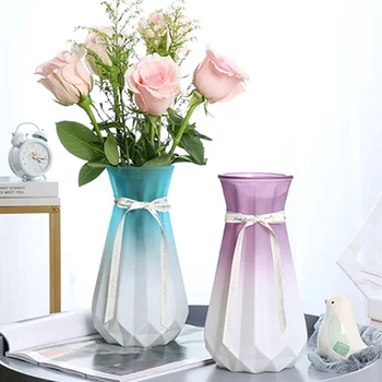 

European handmade colored glass vase hydroponic living room colored glass vase home Tabletop Decoration vases flowers decor