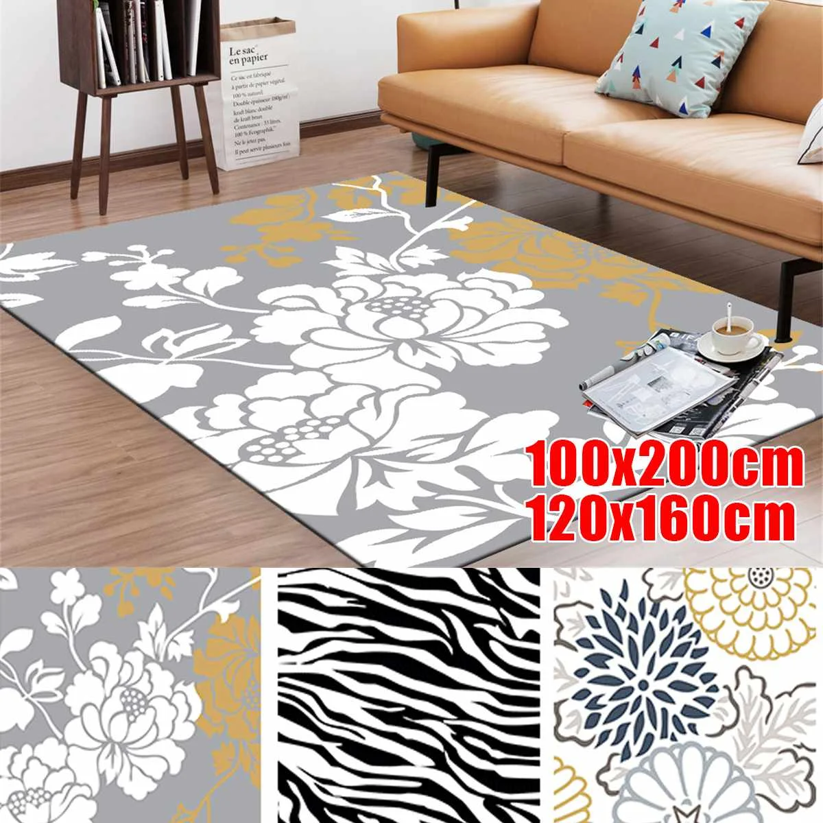 

European Flannel Strip Rug Slip Easy to Clean Living Room Bedroom oil Long Carpet Mat Winter Household Items 100X200/120X160CM