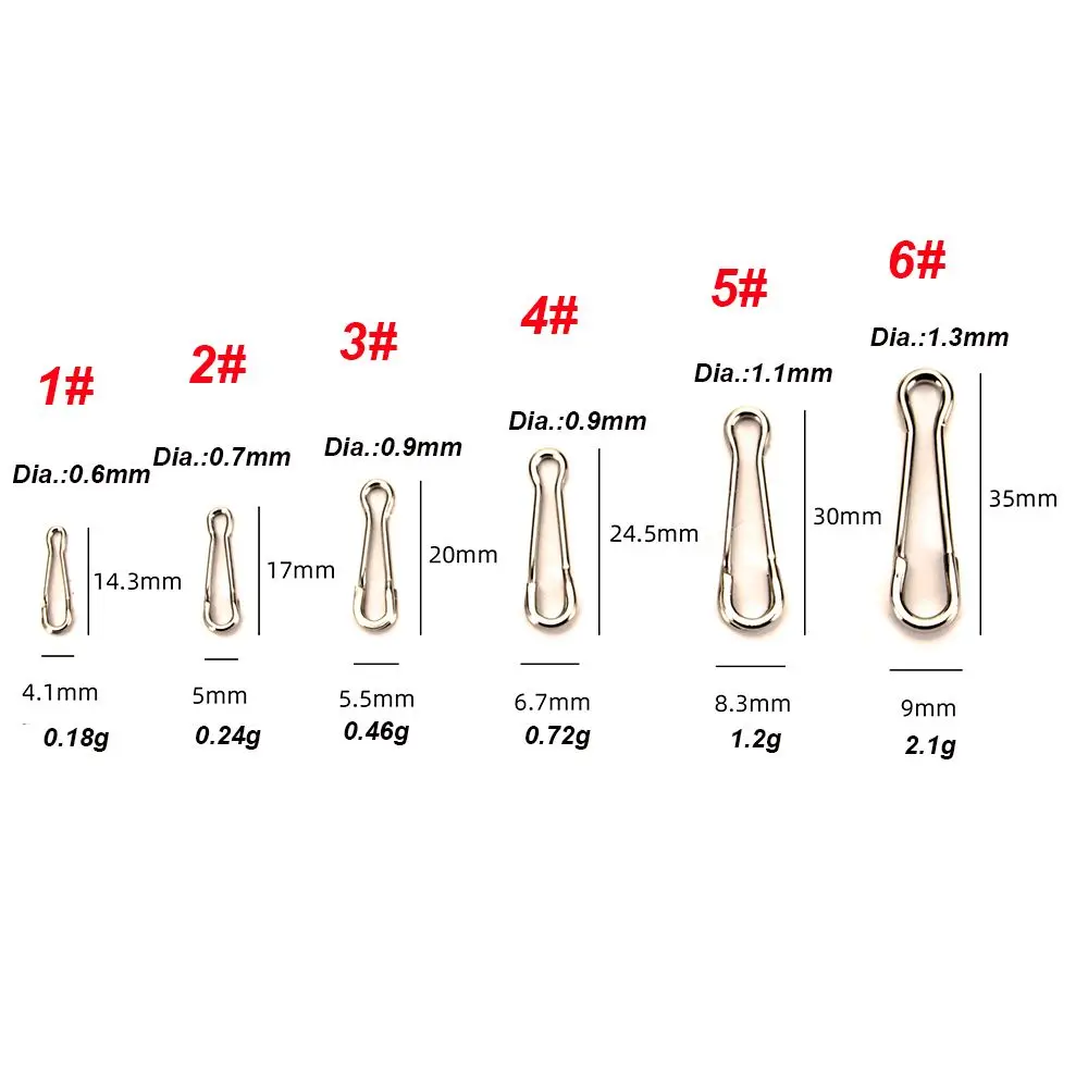High Stainless Steel Fishing Connector Lure Snap Hook Fastlock Barrel Swivel Safety Fish Accessories Feeder Ring Carp Tool 20pcs