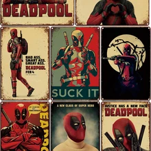 Дэдпул мультфильм-жестяная вывеска металлическая пластина железная живопись детская комната настенный бар кофе домашний художественный Декор