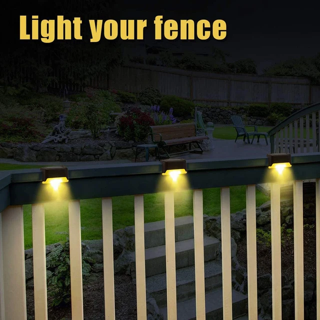 Solar Deck Lights Outdoor Warm White 8 Pack Led Solar Step Light Waterproof for Outdoor Deck  Stairs Fence Yard Patio Path 5