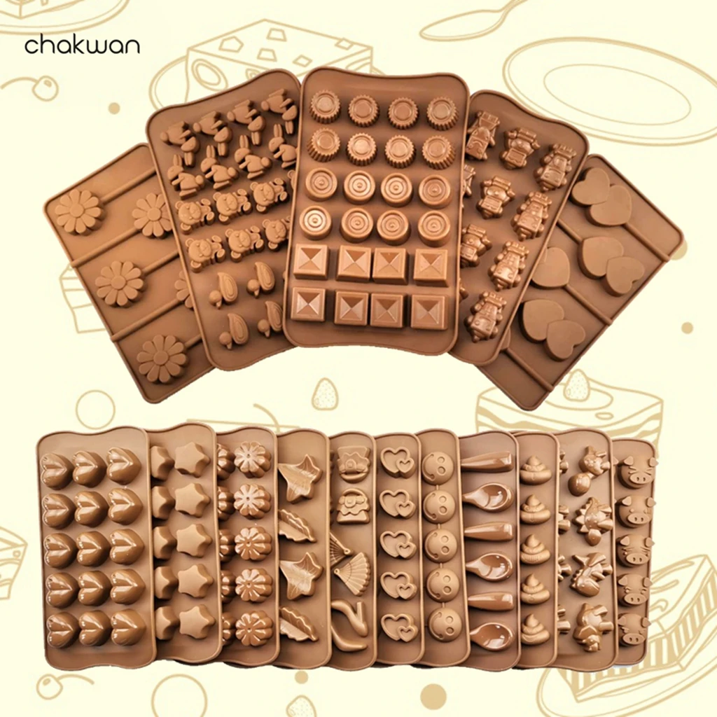 Silicone Chocolate Mold 22 Shapes Chocolate Fondant Molds 3d Silicone Jelly Candy Moulds Diy Bar