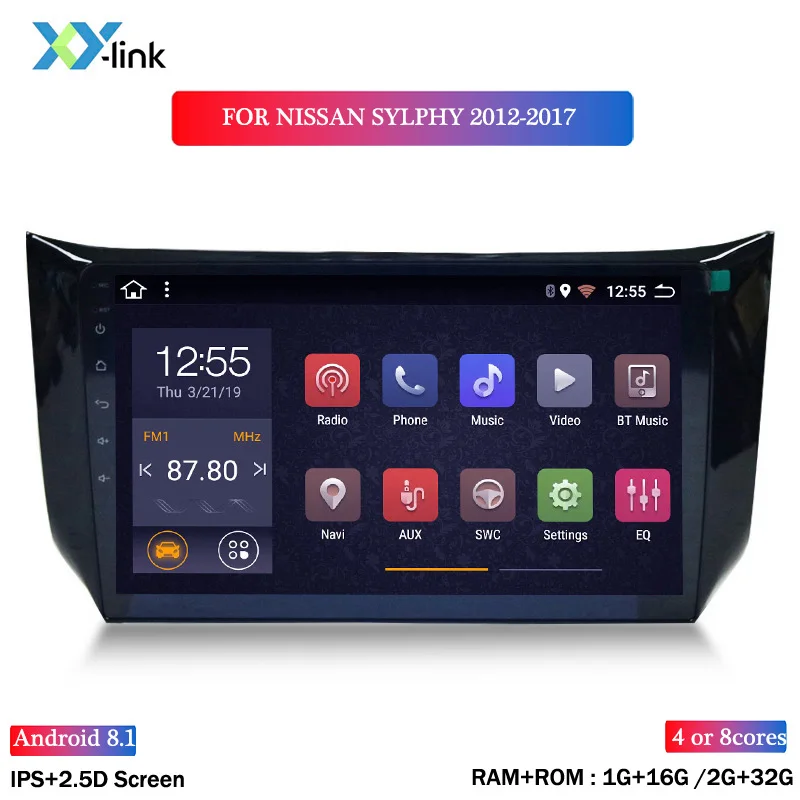 

10.1 inch Android 8.1 full touch screen car multimedia system For Nissan sylphy 2012-2017 car gps radio dvd navigation