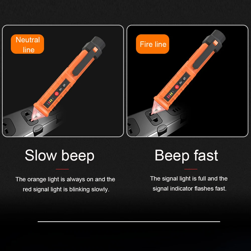 12-1000V Current Detector Inductive Led Pencil Judgment Live Wire Electric Tool Digital Voltage Test Pen With Flashlight