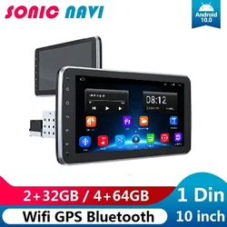 Autoradio Android rotatif 1din, lecteur multimédia, récepteur stéréo, GPS, WiFi, réglable, vidéo, pour voiture 