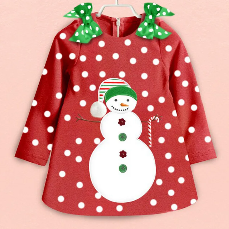 1 предмет, рождественское платье с длинными рукавами для девочек с изображением Санта-Клауса вечерние костюмы на год для девочек Рождественская одежда размеры для детей возрастом 3, 5, 8 лет