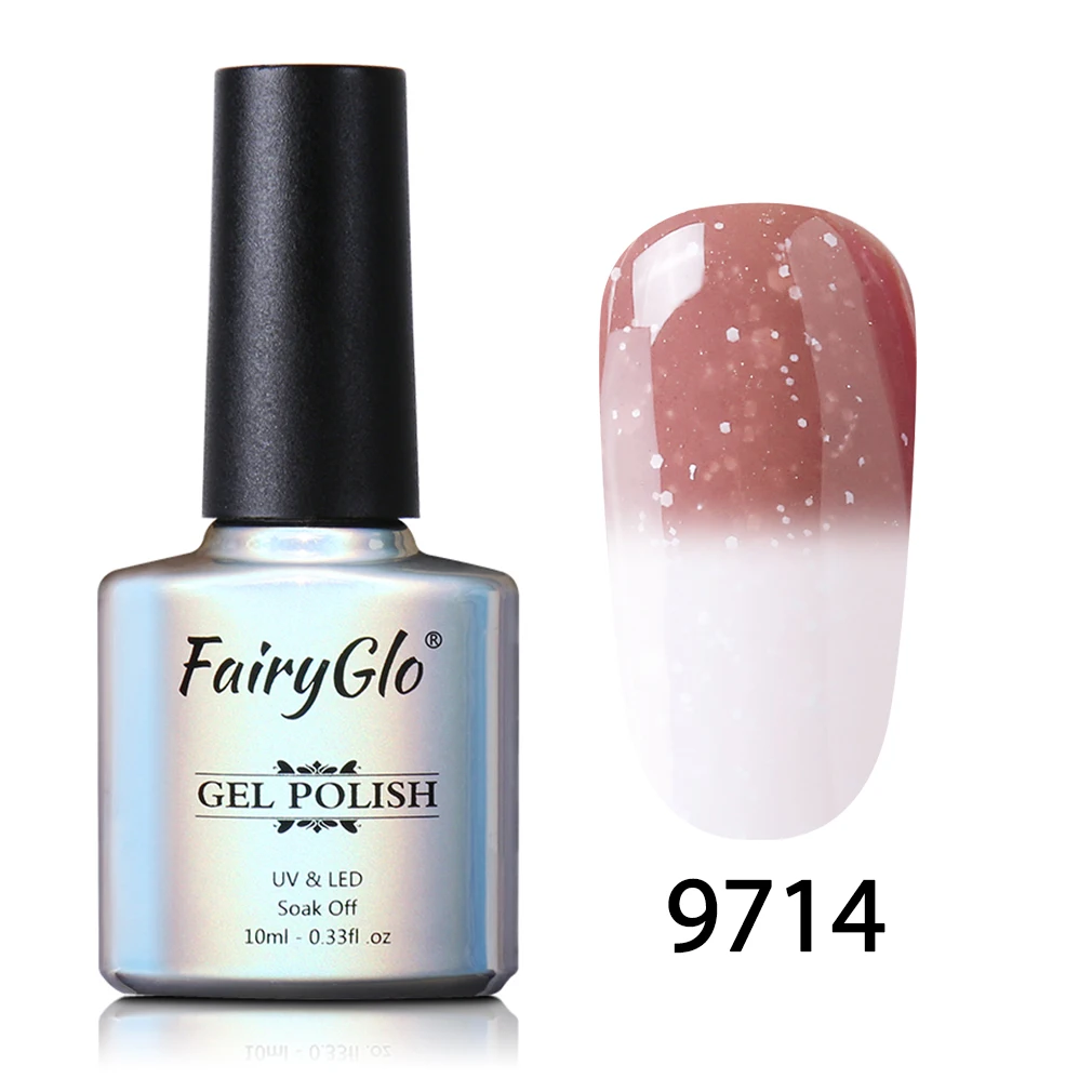 9714 FairyGlo 10 мл Снежный термальный Гель-лак для ногтей Хамелеон Изменение температуры Цвет Гель-лак УФ-гель для дизайна ногтей лак Эмаль лак - Цвет: 9714