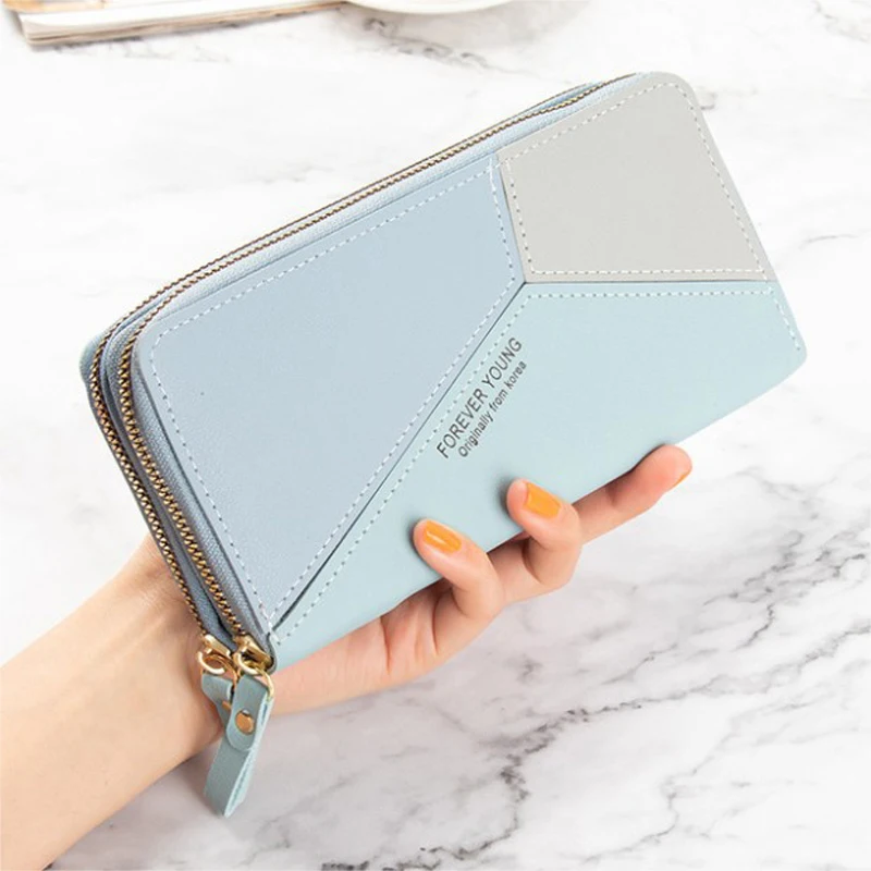

Long Stitching Letters Women's wallet Simple Zipper Wallet Women PU Leather Multi-Card Slot Large Capacity Women's clutch bag