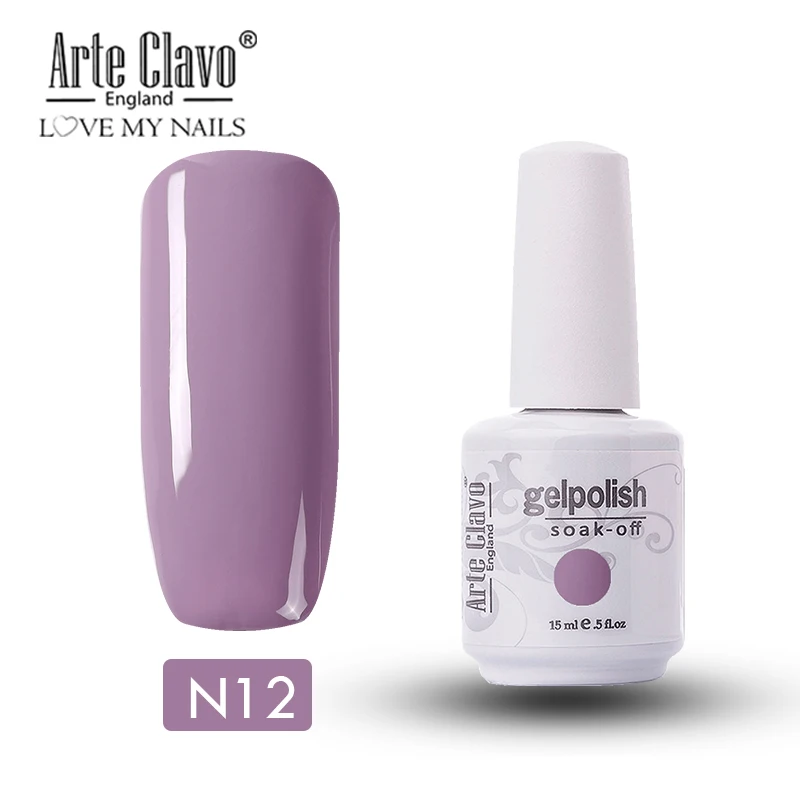 Arte Clavo Гель-лак для ногтей телесный цвет розовый длительный получить Блестки для ногтей замочить от УФ светодиодный 15 мл Полупостоянный DIY Гель-лак для ногтей - Цвет: N12