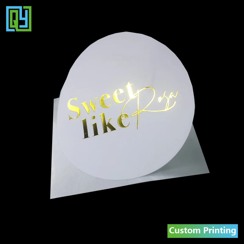 100 PCS 35*35 MM Custom Stickers Silver Holographic Gold Foil Stamping Metallic Transparent Logo Labels For Lipgloss packaging