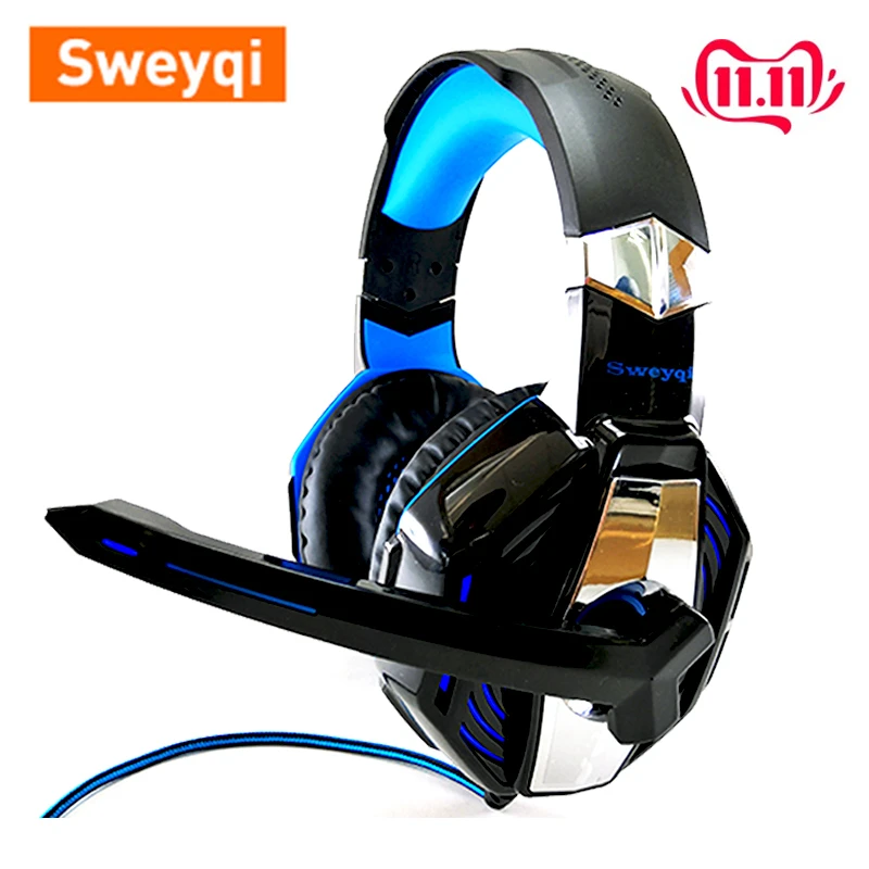 

sweyqi A701 Gaming Headset for Xbox one PS4 PC Noise Cancelling Over Ear Headphones with Mic Soft Earmuffs Bass Surround