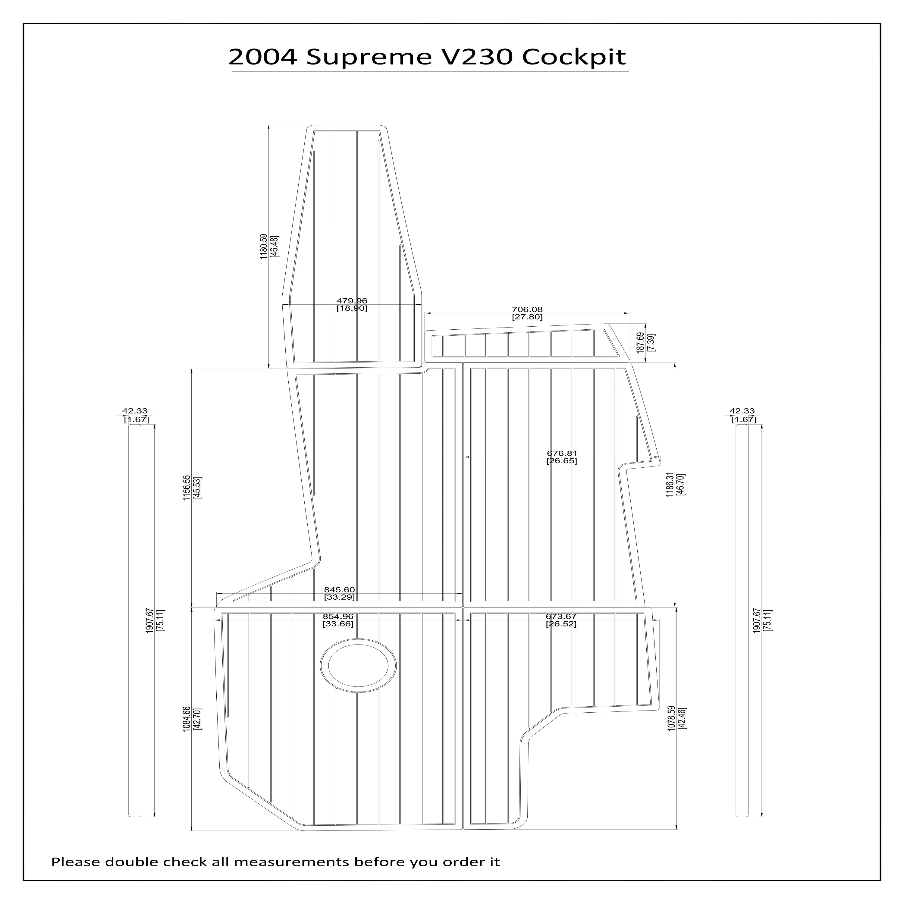 

2004 Supreme V230 Cockpit Boat EVA Faux Foam Teak Deck Floor Pad