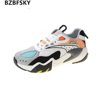 

2021 Fashion Sneakers Chunky Platform Luxury Designers Mixed Colors Vulcanized Shoes Tenis Female Sports Casual Shoes Woman 5cm