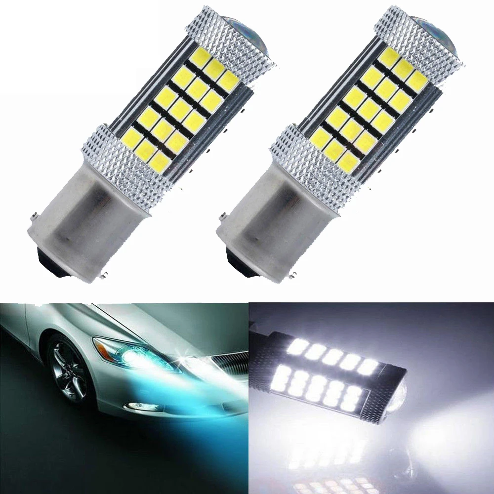 

2pc Auto 1157 BAY15D P21/5W BAZ15D P21/4W BAW15D PR21/5W 66 SMD 2835 LED White Red 12V Car Brake Stop Turn Tail Signal Lamp Bulb