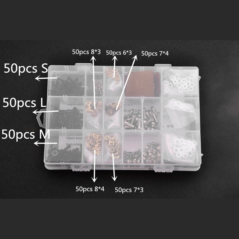 1 Box Barber Use Hair Scissor Repair accessories Include bumpers/finger rests/screw keys/stainless steel washer wiping cloth 3