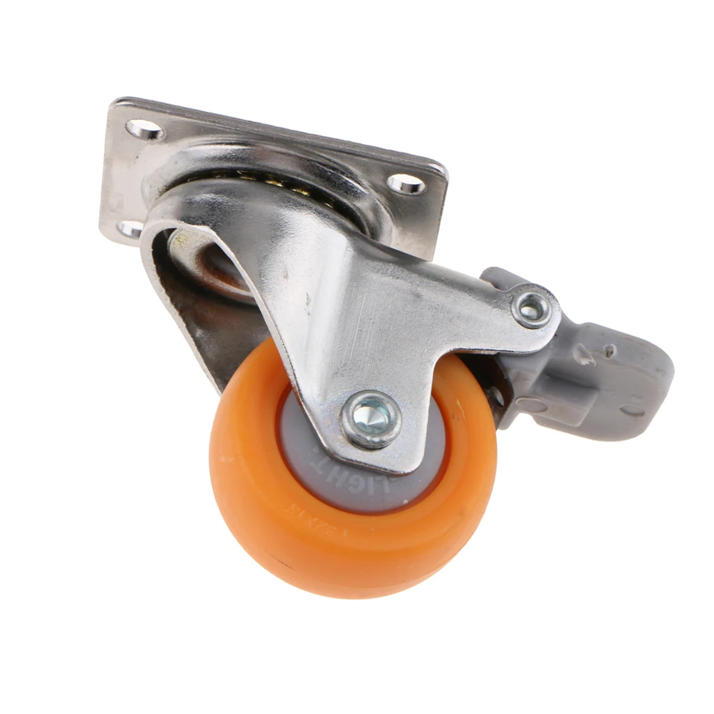 1.25inch Heavy Duty Swivel Caster Wheels 720 Degree Top Plate with Brake 17kg Capacity