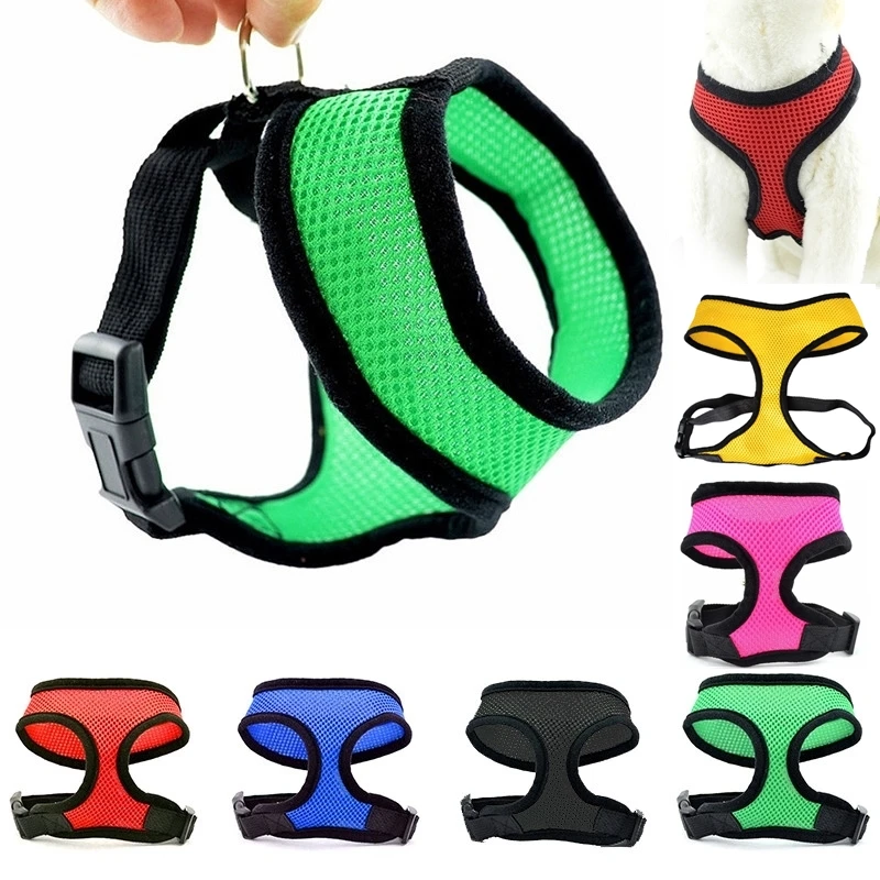 Arnés tipo chaleco para perro arnés de nailon transpirable suave ajustable para perros, chaleco de malla para perros, Collar para cachorro, correa de pecho para perro mascota