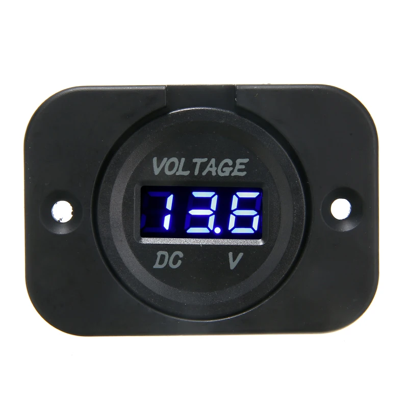 Rhinoco DC 12V LED Panel Digital Voltage Meter Display Voltmeter for Car Motorcycle ATV Blue Display 