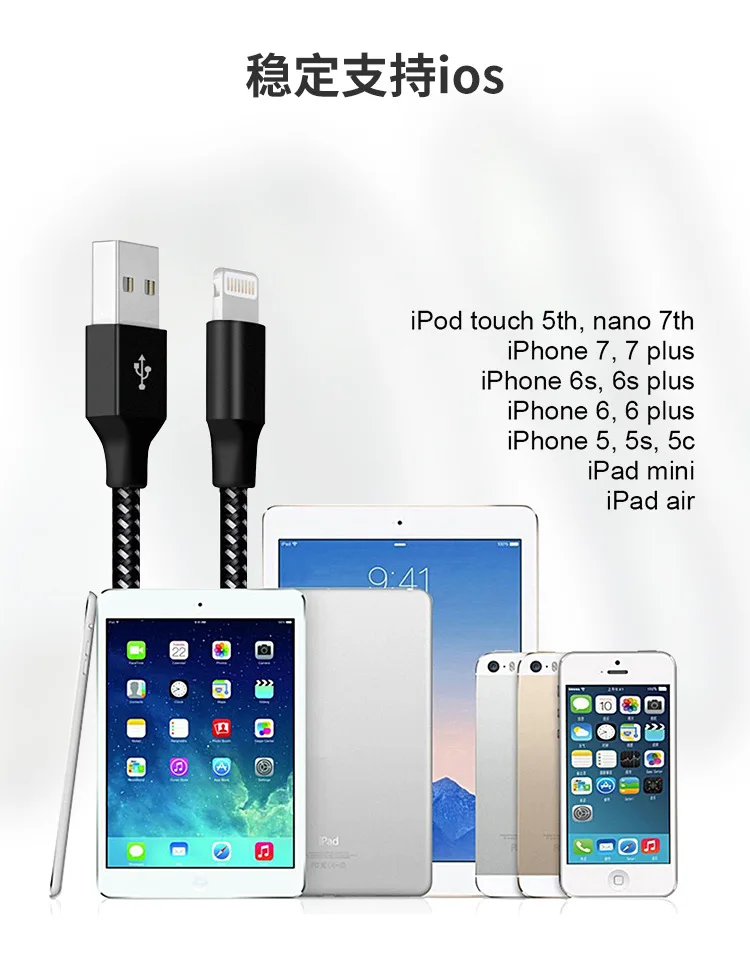 Cafele USB кабель 3A Быстрая зарядка нейлоновый переплет Usb строка данных для Iphone X Xs Max Iphone 6 7 8 S Plus Iphone Mini 1 2 3 4 оборудование