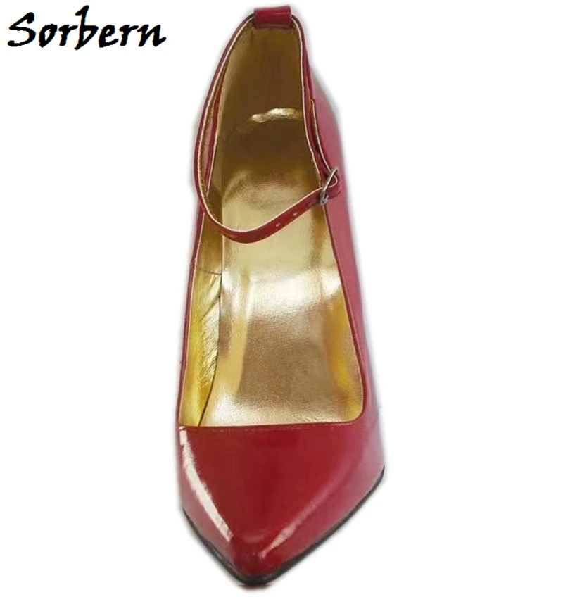 Sorbern/туфли-лодочки с ремешком на лодыжке; женские туфли-лодочки на высоком каблуке-шпильке с острым носком; женские офисные туфли из натуральной кожи; Новинка года