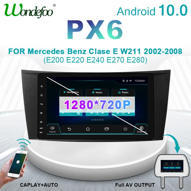PX6 Автомагнитола 1 DIN Android 10 магнитола автомобильное радио для Benz E class W211 E200 E220 E300 E350