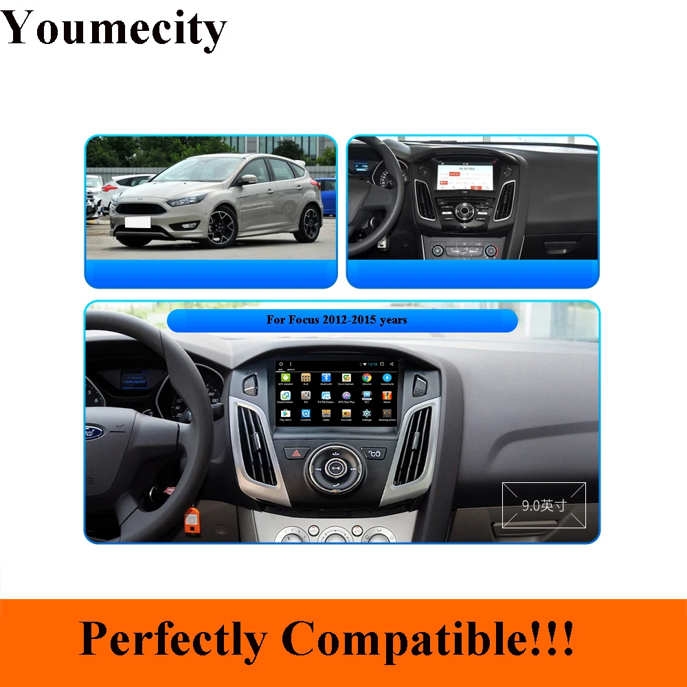 Youmecity! Восьмиядерный Android 9 0 автомобильный Dvd Gps плеер для Ford Focus 3 2012 2013 2014 2015
